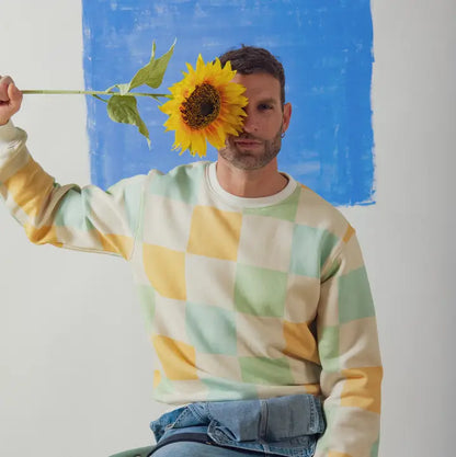 Herren-Sweatshirt Kariert