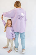 Mum Sweatshirt "Growing Side By Side" flieder