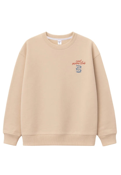 Damen "Cool Moms Club" Sweatshirt beige