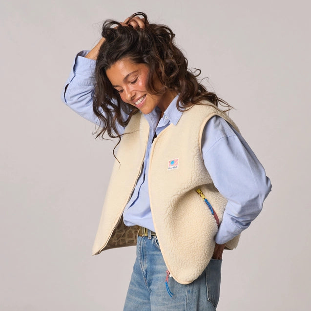 Damen Sherpa Weste - Elfenbein