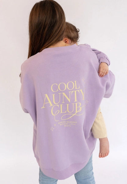 Damen "Cool Aunty Club" Sweatshirt flieder Partnerlook