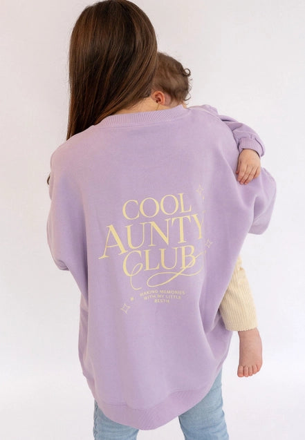 Damen "Cool Aunty Club" Sweatshirt flieder Partnerlook