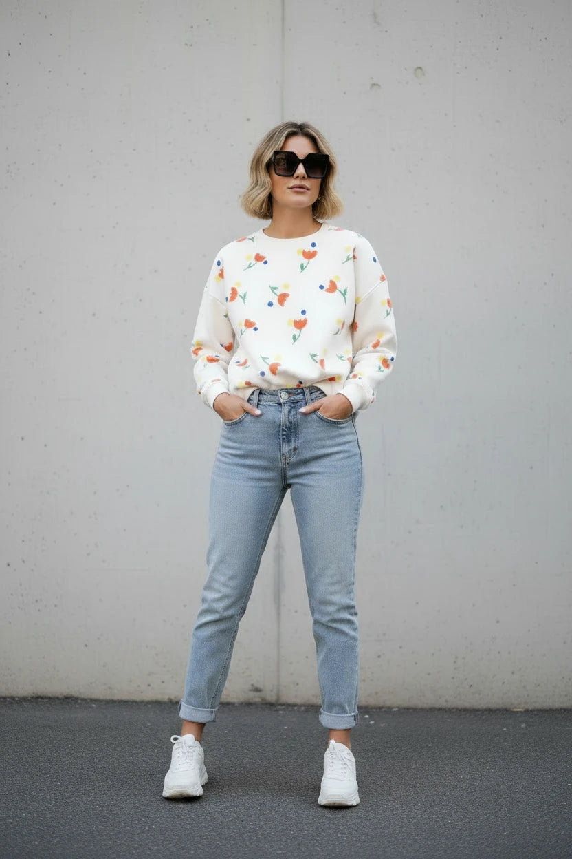 Damen Sweater Tulpen