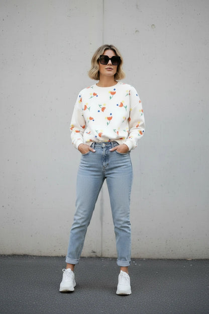 Damen Sweater Tulpen