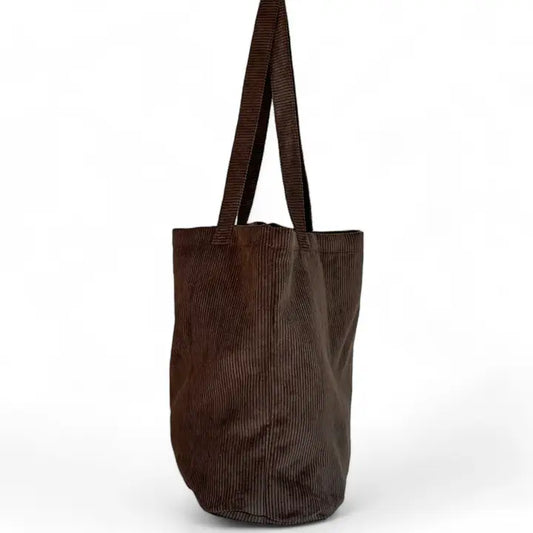 Shopper Tasche Cord-Stoff braun