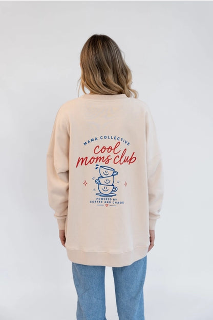 Damen "Cool Moms Club" Sweatshirt beige