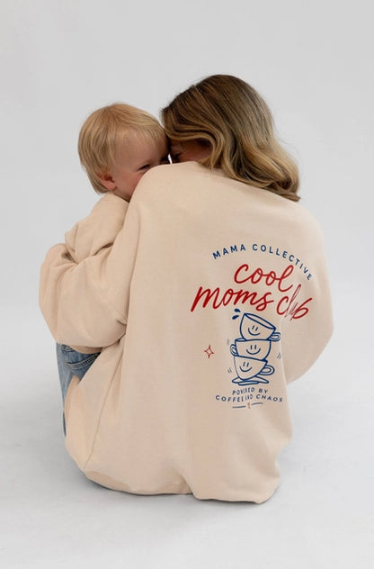 Damen "Cool Moms Club" Sweatshirt beige