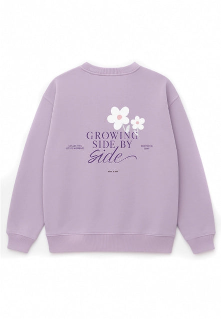 Mum Sweatshirt "Growing Side By Side" flieder