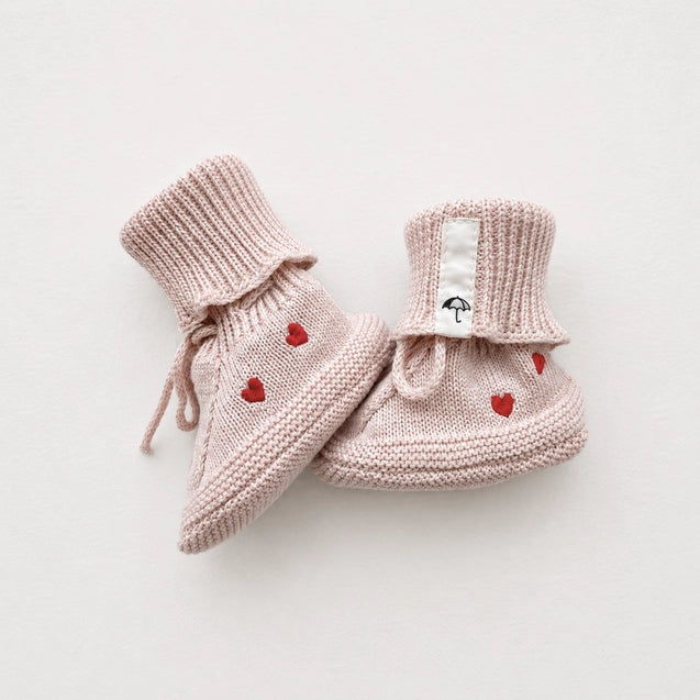 Baby-Booties - Babyrosa Herz
