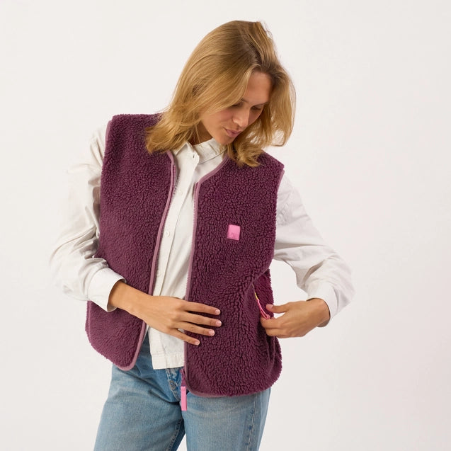 Damen Sherpa Weste - Pflaume