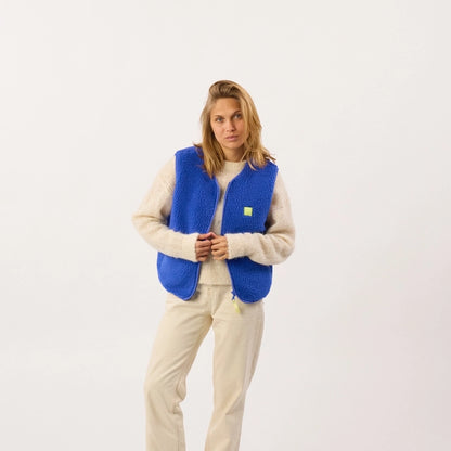 Damen Sherpa Weste - Elfenbein