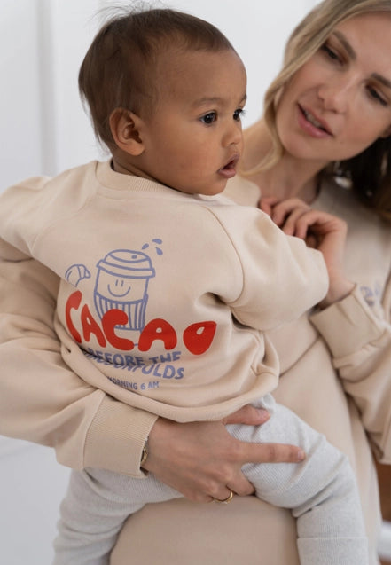 Mini "Cacao before Chaos" Sweatshirt beige