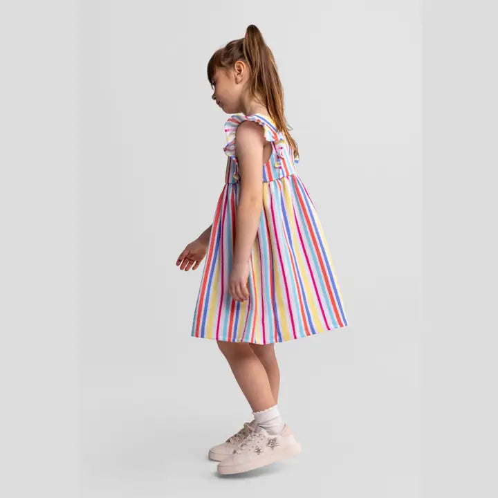 Mädchen Ärmelloses Kleid - gestreift