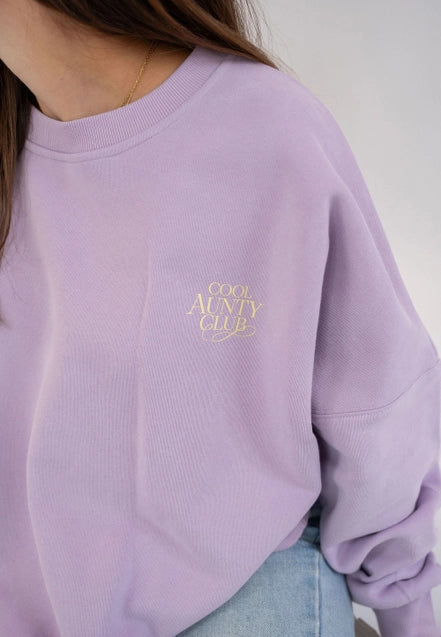 Damen "Cool Aunty Club" Sweatshirt flieder Partnerlook