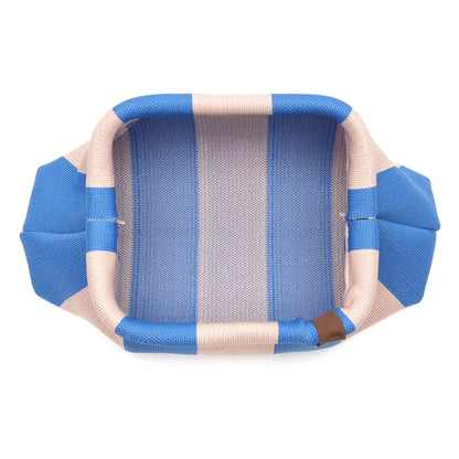 Stoff Clutch beige/blau