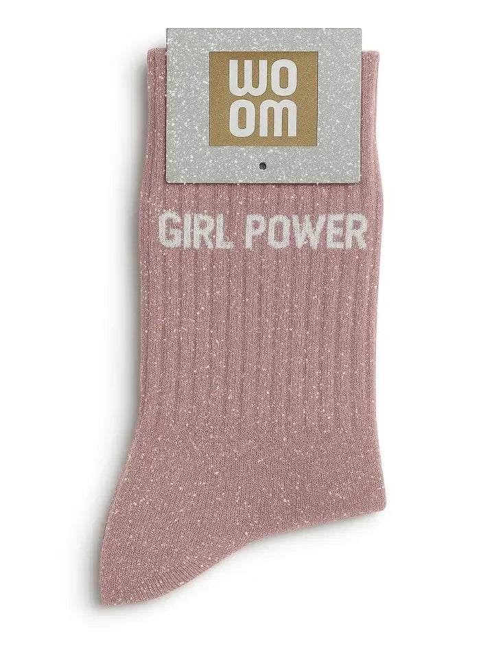 Glitzersocken "Girl Power" Rosé