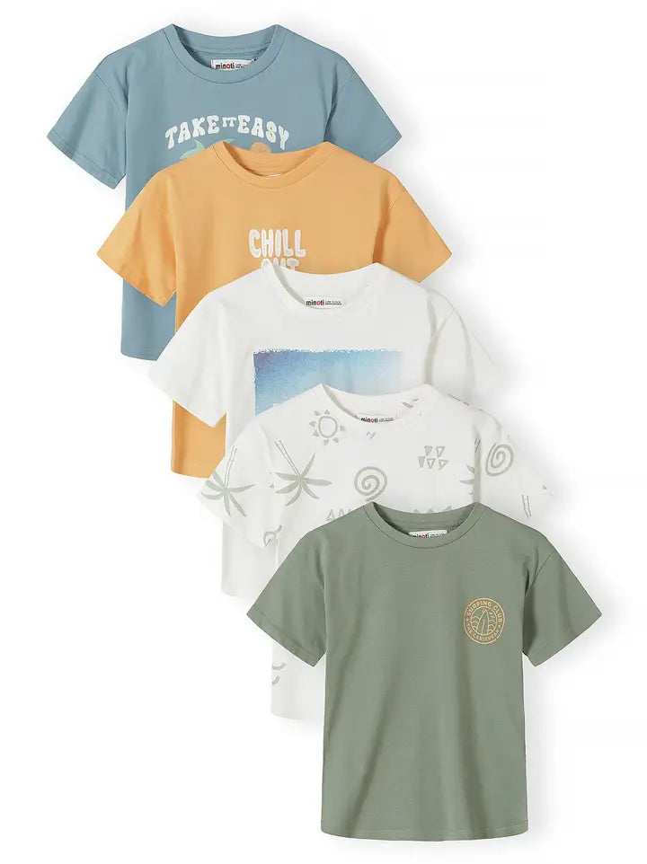 Kurzarm-T-Shirts 5er-Pack, Surf‑Motive