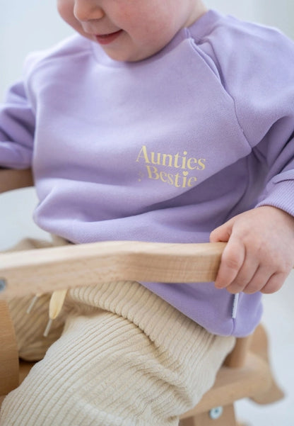 Mini "Aunties Bestie" Sweatshirt flieder Partnerlook