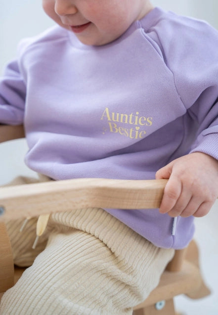 Mini "Aunties Bestie" Sweatshirt flieder Partnerlook