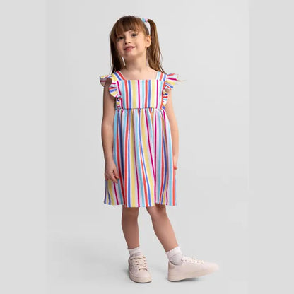 Mädchen Ärmelloses Kleid - gestreift