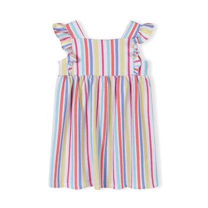 Mädchen Ärmelloses Kleid - gestreift