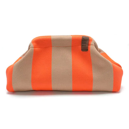 Stoff Clutch beige/orange
